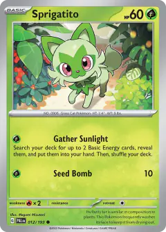 Sprigatito Common card from Paldea Evolved