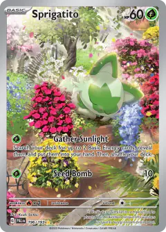 Sprigatito Illustration Rare card from Paldea Evolved
