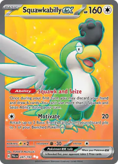 Squawkabilly ex Ultra Rare card from Paldea Evolved