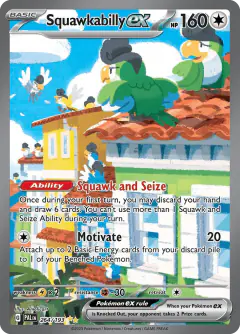 Squawkabilly ex Special Illustration Rare card from Paldea Evolved