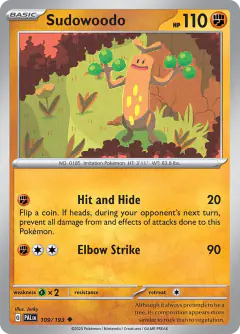 Sudowoodo Uncommon card from Paldea Evolved