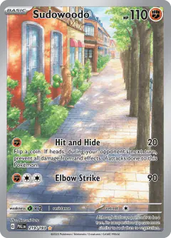 Sudowoodo Illustration Rare card from Paldea Evolved
