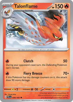 Talonflame Uncommon card from Paldea Evolved