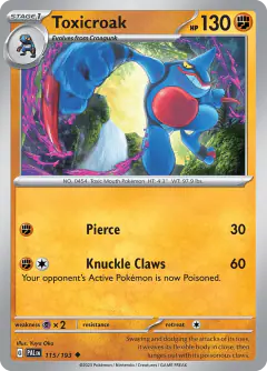 Toxicroak Uncommon card from Paldea Evolved