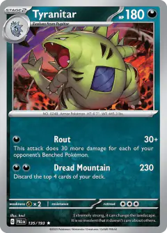 Tyranitar Rare card from Paldea Evolved