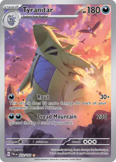 Tyranitar Illustration Rare card from Paldea Evolved