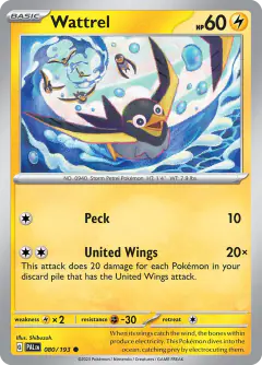 Wattrel Common card from Paldea Evolved