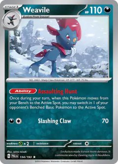 Weavile Rare card from Paldea Evolved
