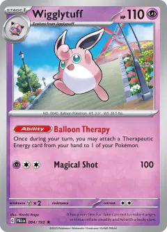 Wigglytuff Rare card from Paldea Evolved