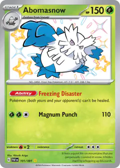 Abomasnow Shiny Rare card from Paldean Fates