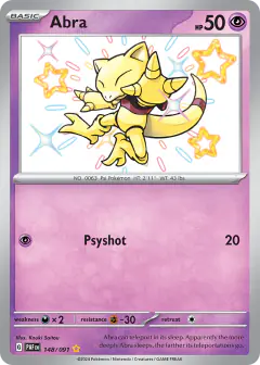 Abra Shiny Rare card from Paldean Fates