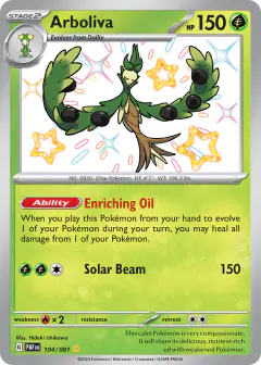 Arboliva Shiny Rare card from Paldean Fates