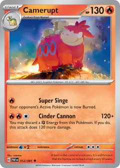 Camerupt Uncommon card from Paldean Fates
