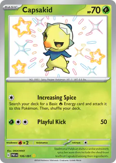 Capsakid Shiny Rare card from Paldean Fates