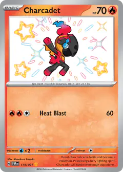 Charcadet Shiny Rare card from Paldean Fates