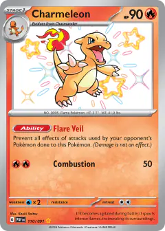 Charmeleon Shiny Rare card from Paldean Fates
