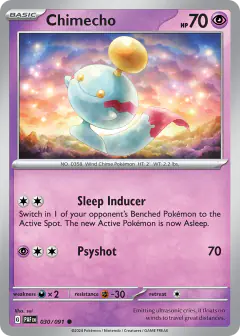 Chimecho Common card from Paldean Fates