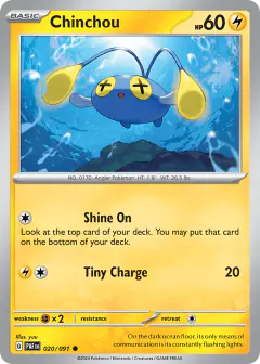 Chinchou Common card from Paldean Fates