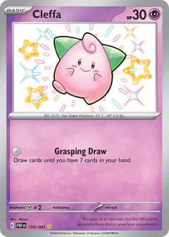 Cleffa Shiny Rare card from Paldean Fates