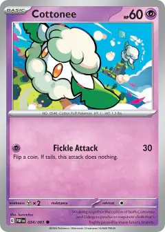 Cottonee Common card from Paldean Fates