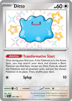 Ditto Shiny Rare card from Paldean Fates