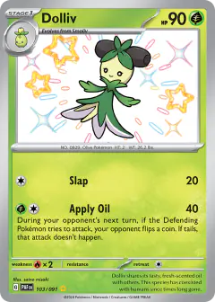 Dolliv Shiny Rare card from Paldean Fates
