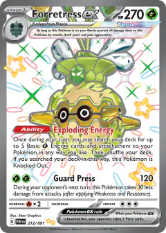 Forretress ex Shiny Ultra Rare card from Paldean Fates