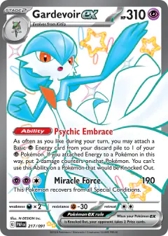 Gardevoir ex Shiny Ultra Rare card from Paldean Fates