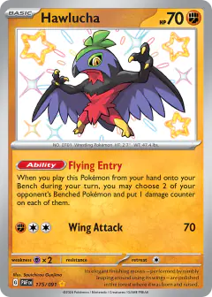 Hawlucha Shiny Rare card from Paldean Fates