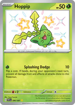 Hoppip Shiny Rare card from Paldean Fates