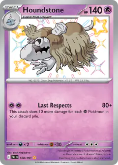 Houndstone Shiny Rare card from Paldean Fates