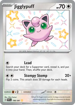 Jigglypuff Shiny Rare card from Paldean Fates