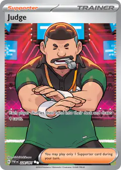 Judge Ultra Rare card from Paldean Fates