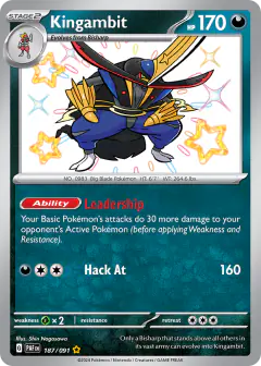 Kingambit Shiny Rare card from Paldean Fates