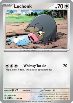 Lechonk Common card from Paldean Fates