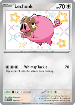 Lechonk Shiny Rare card from Paldean Fates