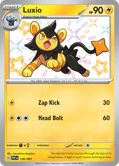 Luxio Shiny Rare card from Paldean Fates