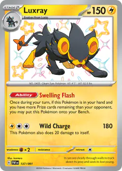 Luxray Shiny Rare card from Paldean Fates