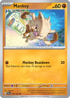 Mankey Common card from Paldean Fates