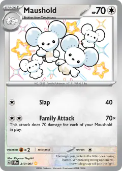 Maushold Shiny Rare card from Paldean Fates