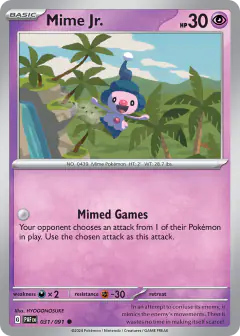 Mime Jr. Common card from Paldean Fates