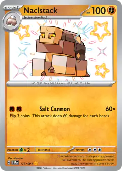 Naclstack Shiny Rare card from Paldean Fates
