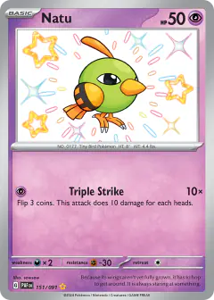 Natu Shiny Rare card from Paldean Fates