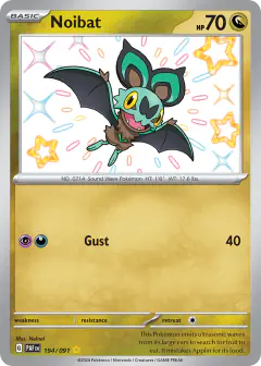Noibat Shiny Rare card from Paldean Fates