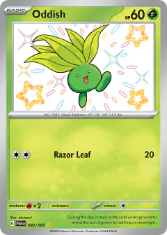 Oddish Shiny Rare card from Paldean Fates