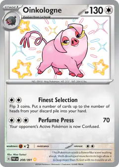Oinkologne Shiny Rare card from Paldean Fates