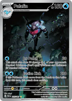 Palafin Illustration Rare card from Paldean Fates