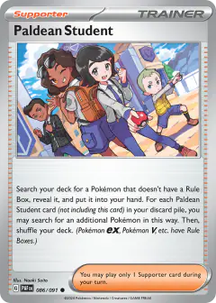 Paldean Student Common card from Paldean Fates