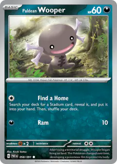 Paldean Wooper Common card from Paldean Fates