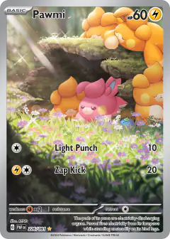 Pawmi Illustration Rare card from Paldean Fates